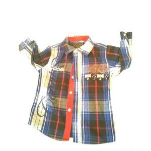 COOGI brand plaid Long sleeved button up shirt Toddler size 3T